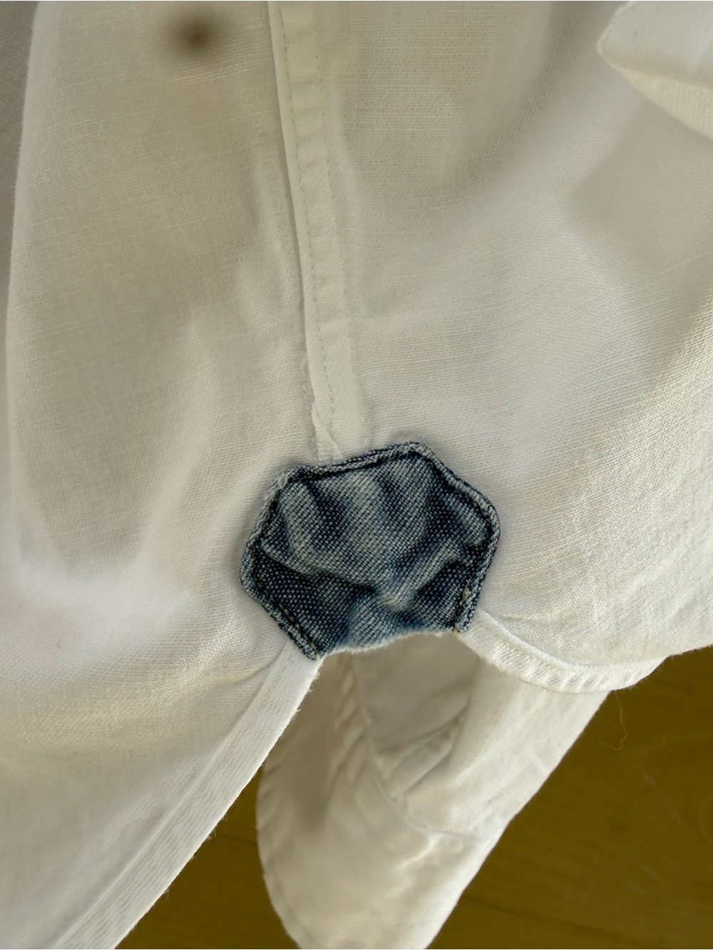 RALPH LAUREN  Cotton White Blue Denim Finishing Oxford Shirt Size L - Picture 12 of 13